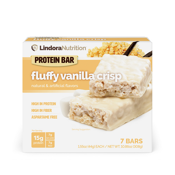 Fluffy Vanilla Crisp Protein Bar - Lindora Nutrition