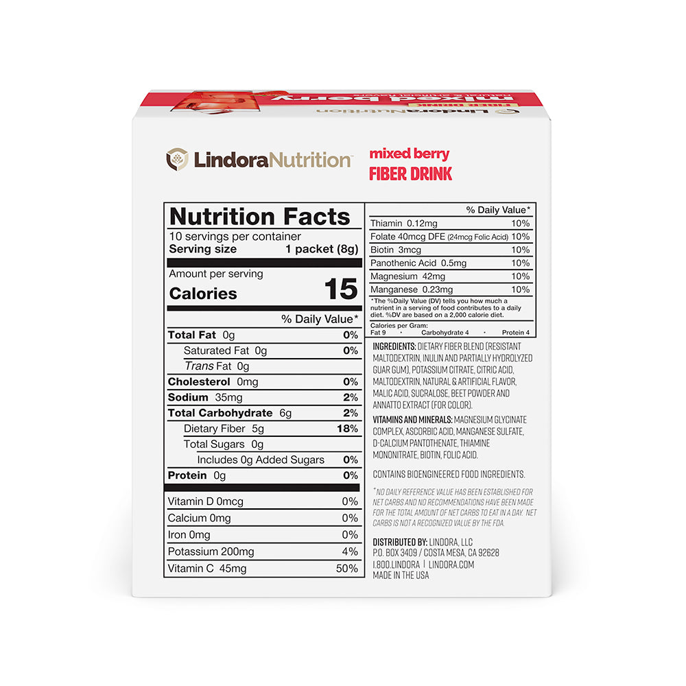 Mixed Berry Fiber Drink Lindora Nutrition
