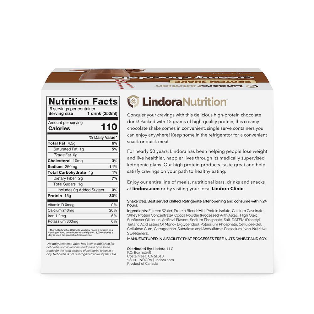 Chocolate Protein Shake Meal Replacement in a Bottle – Lindora Nutrition