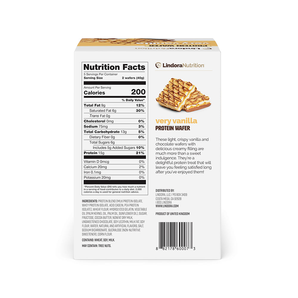 Very Vanilla Protein Wafer Lindora Nutrition