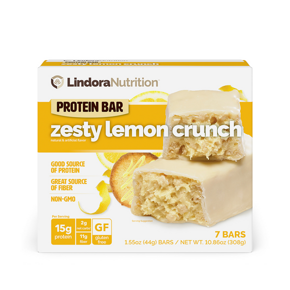 Zesty Lemon Crunch Protein Bar - Lindora Nutrition